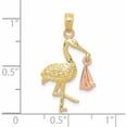 thumbnail image 3 of 10K Two-Tone Stork With Dangling Baby Charm (27 X 15) Made In United States 10k1331, 3 of 5