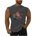 thumbnail image 2 of Runfenguu Mens Tank Tops Summer Mesh Tank Top Men Men Casual Fashion Sleeveless Printing Pullover Round Neck Sports Tank Nursing Tank Tops, 2 of 5