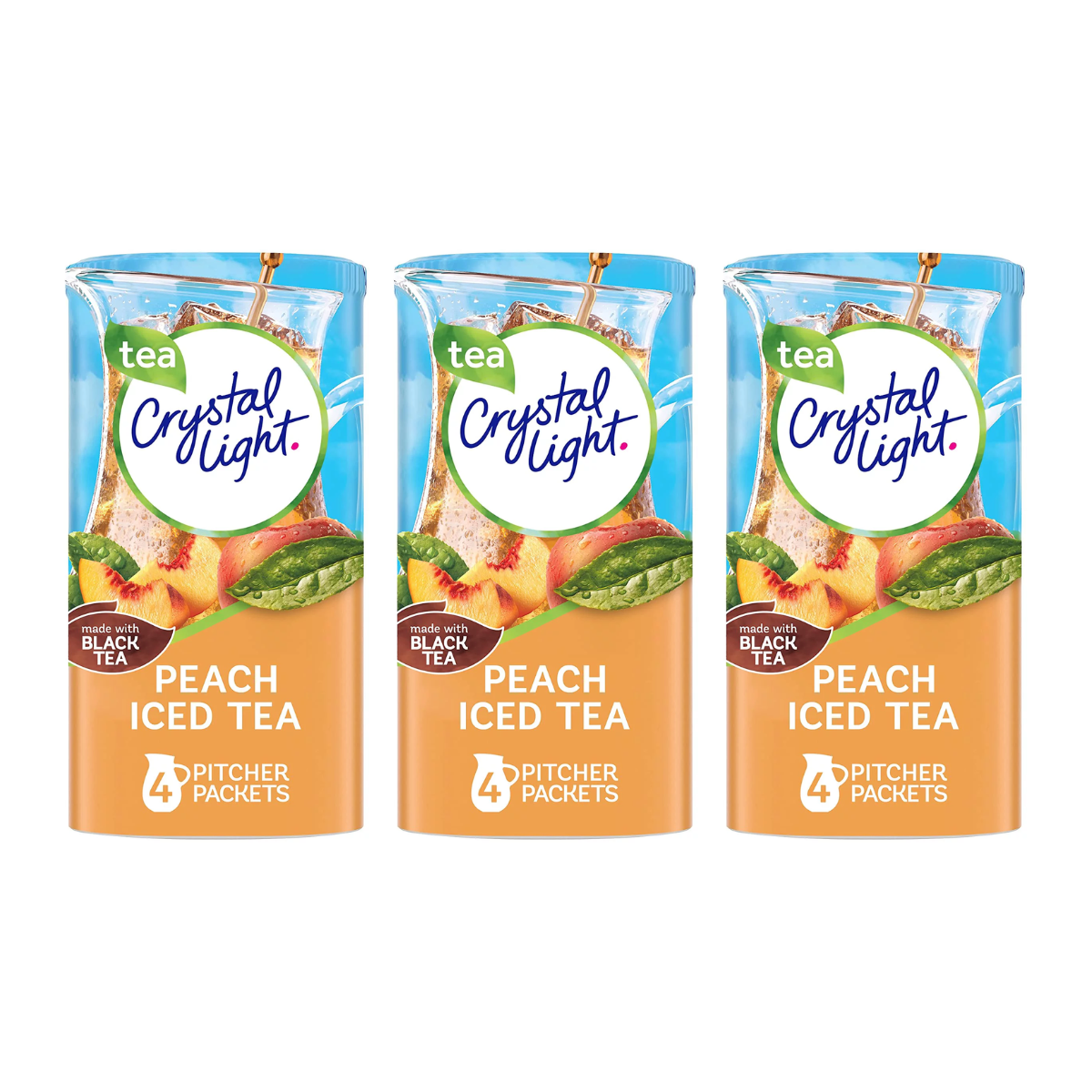 Crystal Light Pitcher Packets, Peach Iced Tea , 1 OZ (Pack of 3