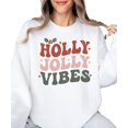 thumbnail image 2 of Retro Holly Jolly Vibes Sweatshirt for Women Teens and Girls Distressed Christmas Pullover White Sweatshirt Adult Large, 2 of 4
