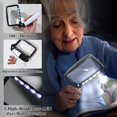 thumbnail image 3 of Lupa de lectura iluminada, 3 lupas grandes iluminadas con 5 luces LED, portátil, ideal para personas mayores, niños, pasatiempos, manualidades, relojeros TUNC Sencillez, 3 of 5