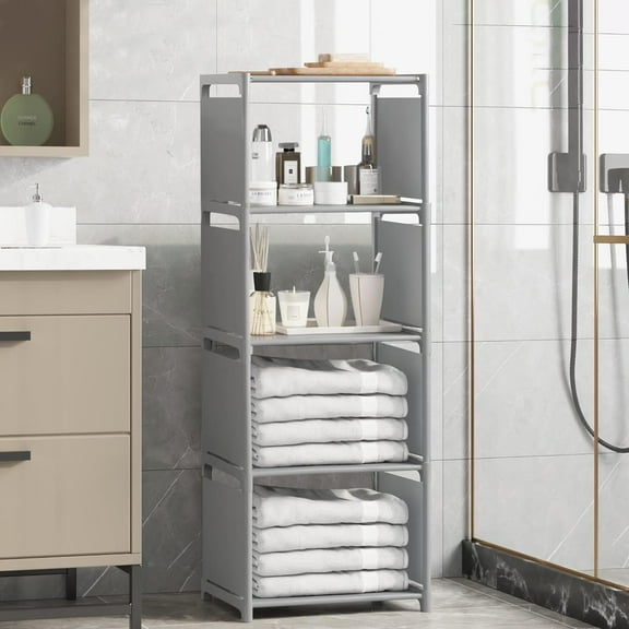 Cube Storage Unit,Cube Storage,Open Book Shelf,Closet for Family Study,Organiser Storage,Storage Unit Storage Cubes For Books,Shoe,Toys,Clothes,Tools,Shelves For Living Room(Grey 4 Compartments)