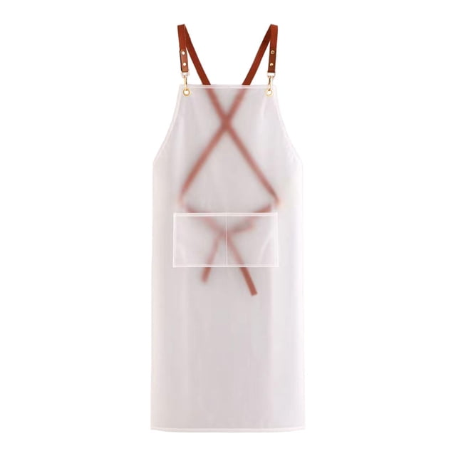 Delantal impermeable Delantal de cocina Correas ajustables Delantal de chef resistente a prueba de aceite para Blanco