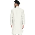 thumbnail image 4 of SKAVIJ Men's Art Silk Long Shirt Indian Casual Party Kurta (Medium, Offwhite), 4 of 6