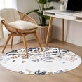thumbnail image 4 of Round Rug 4Ft Washable Non-Slip, Grey Brown Leaves Circle Area Rugs for Living Room Bedroom, Summer Botanical Indoor Floor Mats Carpet Runner for Home Decor Aesthetic, 4 of 8