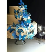  Edible Butterflies © - Assorted Set of 30 Blue- Cake Decorations, Cupcake Topper
