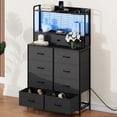 thumbnail image 4 of Towallmark Commode en Tissu Intelligente à 11 Tiroirs avec Recharge Sans Fil, Lumières DEL RVB, Armoire Anti-Basculement pour Chambre, Garde-Robe, Dortoir, Organisation de la Maison, Style Ferme, 4 of 8