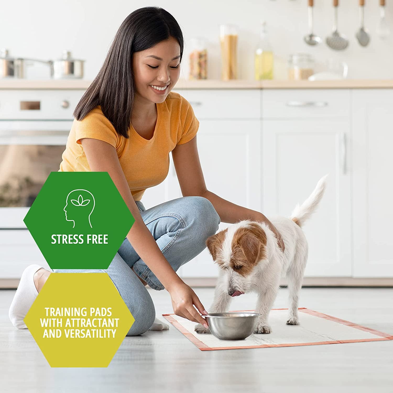 Med Pride Dog Pads 22x24 inch, 100 count Puppy Training Pads with Attractant, Leakproof Pee Pads for Dogs