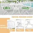 thumbnail image 2 of W WARMHOL 5 Piece Patio Dining Set, Outdoor Table and Chairs Set for 4 Cushioned Swivel Rocking Chairs and 35.2" Square Table, All-Weather Cast Aluminum Patio Funiture Set, 2.2" Umbrella Hole, White, 2 of 7