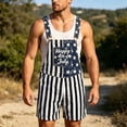 thumbnail image 2 of American Flag Overalls Men Shorts Loose Fit Festival Jumpsuits Patriotic Work Bibs Coveralls Casual Outdoor Summer Fourth of July Clothes, 2 of 5
