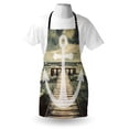 thumbnail image 4 of Nautical Apron, Anchor Print in Ocean Waves with Long Wooden Pier Cloudy Sky 3D Effect Print, Unisex Kitchen Bib with Adjustable Neck for Cooking Gardening, Adult Size, Grey and Brown, by Ambesonne, 4 of 4