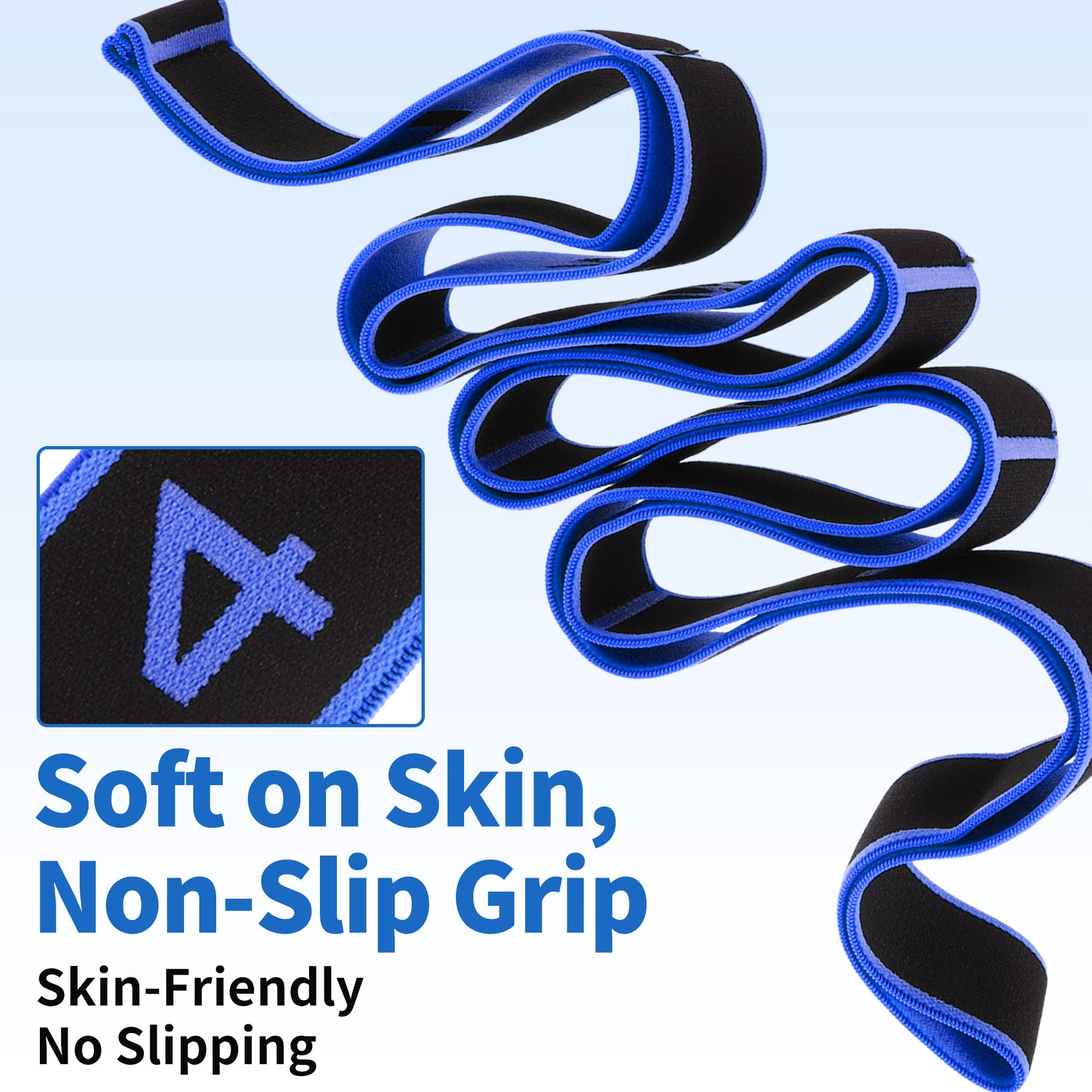 Unique Bargains Stretch Strap for Yoga Stretching with 8 Loops for Stretching  Blue
