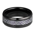 thumbnail image 2 of Wedding Rings For Men & Women. 8mm Black Tungsten Band Silver Purple Celtic, 2 of 7