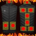 thumbnail image 1 of Amzcrzy Men Polyester Blouse Unisex Zipper Key Press Control 2 Heating Jacket Heated Usb Charging Version Heated Vest Men's Outerwear Vests Puffer Vest Down Vest Men Heated Vest for Men, 1 of 6