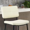 thumbnail image 3 of HighSound Bar Stools Set of 2, 24" Faux Leather Upholstered Counter Height Bar Chairs with Backrest, Sturdy Metal Frame Bar Stools for Home Dining Kitchen Island Bar,Beige Cream, 3 of 7
