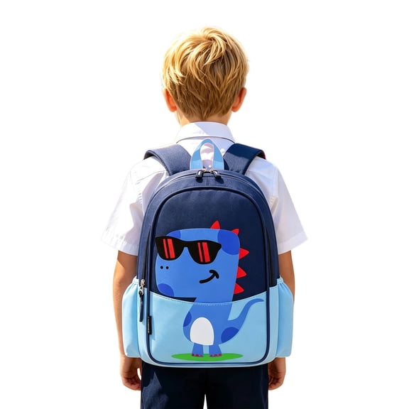 Weebloom School Backpack For Kids Boys Girls Dinosaur Toddlers Preschoolers Cute Cartoon Animal Lightweight Travel Daypack Bookbag Preschool Elementary Blue