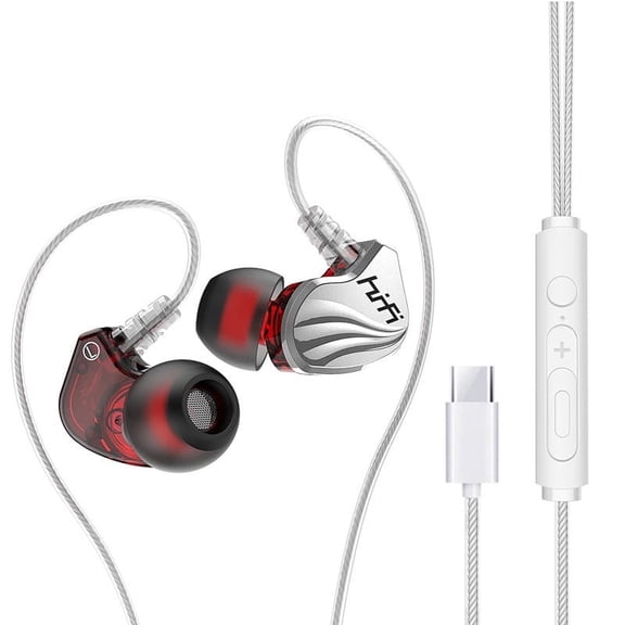 2 Packs Type-c Headphones Wired with Microphone Volume Control,Competitive gaming headsets, in-Ear Earphones Wired Compatible with iPhone/iPad/Android/Laptop/PC/MP3/4