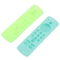 thumbnail image 3 of fundas protectoras de silicona para mando a distancia, antideslizantes, a prueba de golpes, con cordón para control remoto por voz, 3.ª generación, verde luminoso y azul hielo, 3 of 14