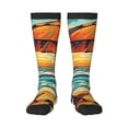 thumbnail image 1 of Fotbe Beach Umbrella Sunset Calcetas Divertidas Estampadas para Hombre y Mujer, Calcetas de Algodón hasta la Rodilla para Caminar, Correr, Enfermería y Embarazo, 1 of 6