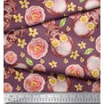 thumbnail image 2 of Soimoi Poly Georgette Fabric Skull & Begonia Floral Printed Fabric 1 Yard 42 Inch Wide, 2 of 3