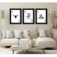thumbnail image 4 of Aaroca 3Pcs Western Cowboy Wall Art Rustic Southwestern Canvas Poster Retro Western Aesthetic Pictures Playing Card Prints Longhorn Bull Skull Painting Cactus Wall Decor for Bedroom Living Room, 4 of 4