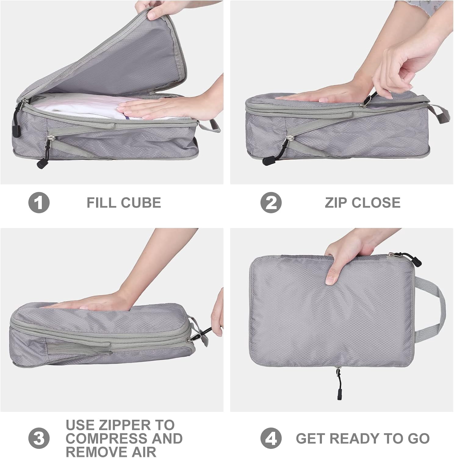 XiHAMA Compression Packing Cube Set for Carrying on Luggage Travel Packing Organizers with Laundry Bag for Backpack