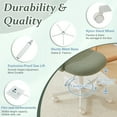 thumbnail image 4 of Ktaxon Armless Home Office Desk Chair Cute Mid Back Vanity Stool Teddy Velvet Swivel Task Chairs with Wheels Green, 4 of 11