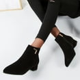 thumbnail image 3 of Chenyee Ankle Boots for Women Lightweight Block Low Heel Pointed Toe Side Zipper Dressy Short Booties, 3 of 4