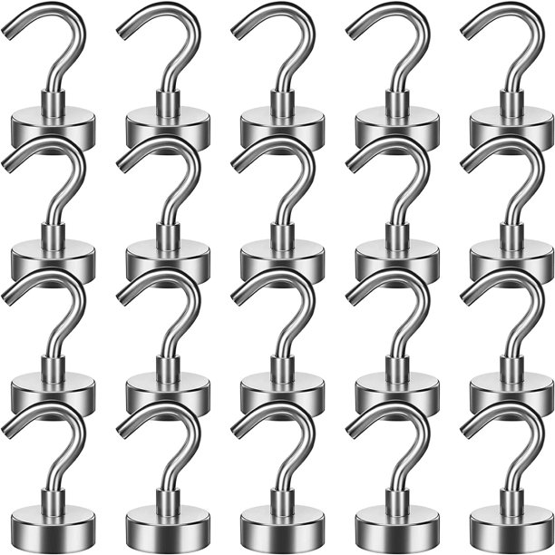 10 Pack Strong Hooks，30Lbs Heavy Duty Magnet Hook，Powerful Neodymium Magnet Hooks for Kitchen, Garage, Cruise, Workplace and Walmart.com