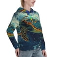 thumbnail image 6 of Sikiie Surfing Turtle Women's Casual Hoodies Long Sleeve Lightweight Pullover Tops Loose Sweatshirt-Medium, 6 of 7