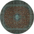 thumbnail image 1 of Ahgly Company Indoor Round Persian Light Blue Traditional Area Rugs, 3' Round, 1 of 4