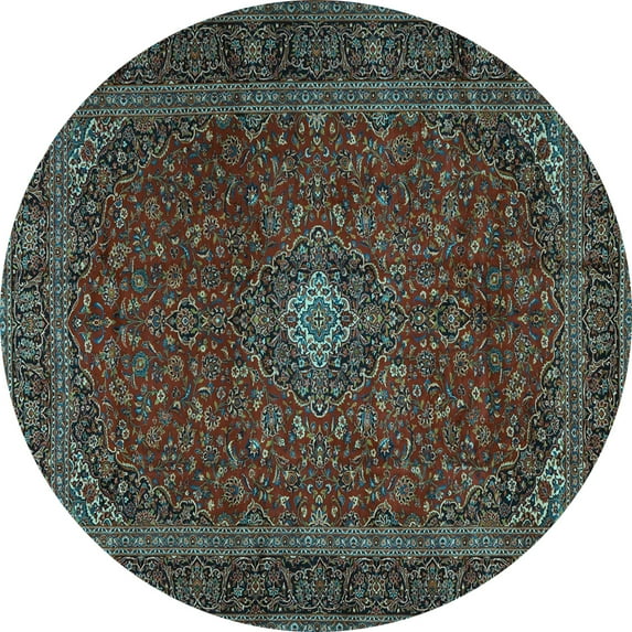 Ahgly Company Indoor Round Persian Light Blue Traditional Area Rugs, 3' Round