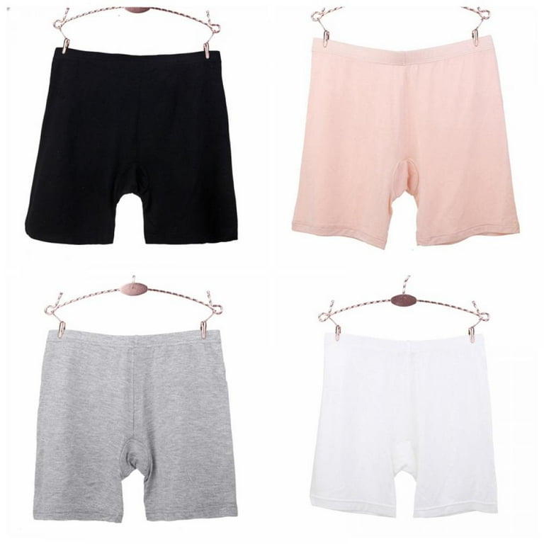 4pcs Women Safety Shorts Soft Cotton Seamless Short Pants Female Summer  Under Skirt Shorts Breathable Middle Waist Pants