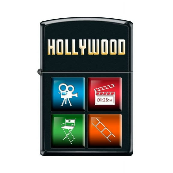 Zippo Lighter-Personalized Custom Message Engraved on Backside Movie Camera Signs Black Matte Windproof Lighter #Z5504