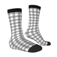 thumbnail image 2 of Goofa Gray Checkboard Printed Men's Crew Socks, Soft Durable Breathable Moisture-Wicking with Odor Control Cotton socks, 2 of 9
