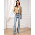 thumbnail image 4 of DARING DIVA Women's Notched Collar Long Sleeve Suit Jacket Casual Blazers M Khaki, 4 of 6