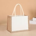 thumbnail image 4 of POINTERTECK Beach Handbag Storage Dust-proof Chic Blank Burlap Gift Bag with Handle, 4 of 5