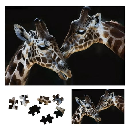 JRXY Giraffes Wooden Jigsaw Puzzle Impossible Wooden Puzzles Gift for Family Friends 1000 PCS