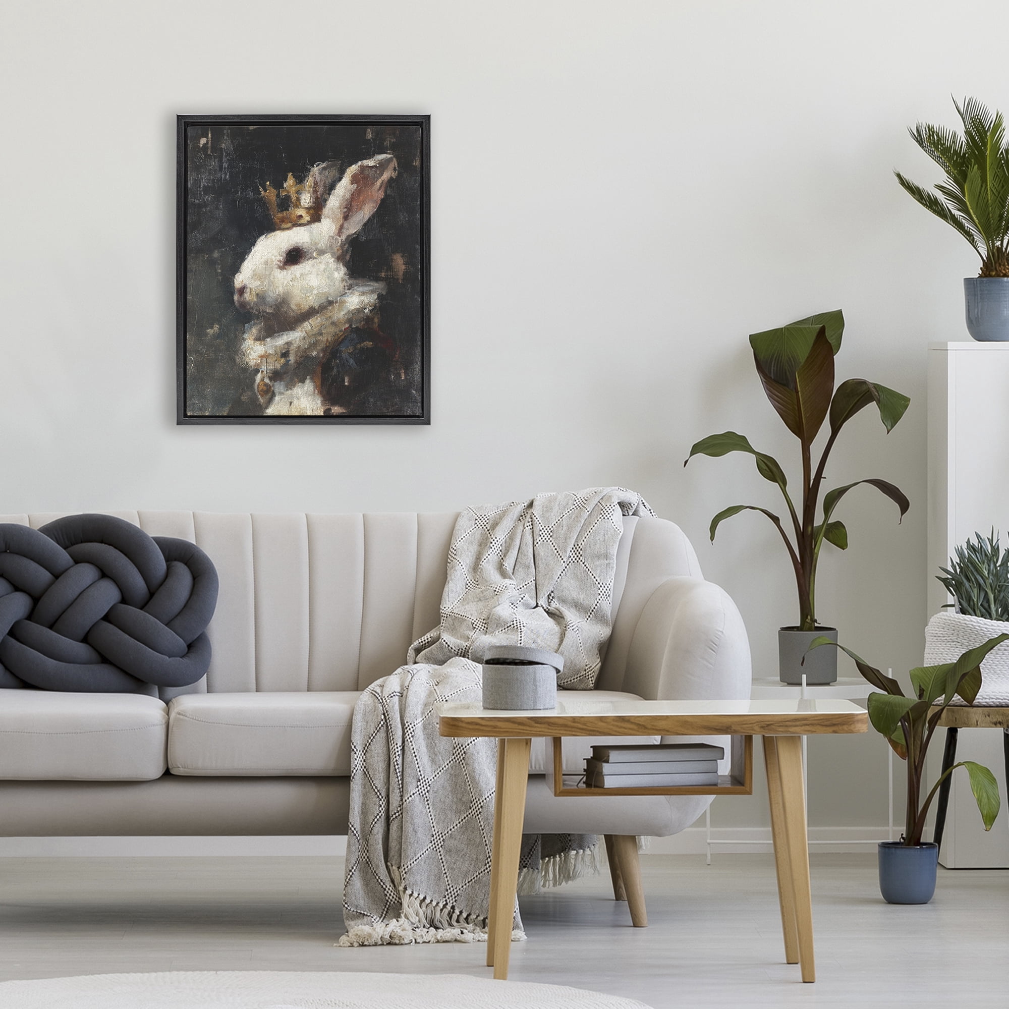 Stupell Industries Regal Monarch Rabbit Black Framed Floater Canvas Wall Art, design by Svetlana Aleynikova