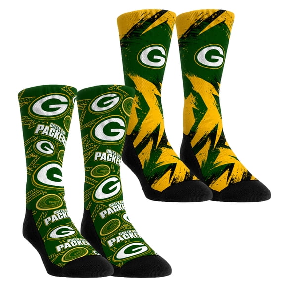 Unisex Rock Em Socks Green Bay Packers Gameday Two-Pack Crew Socks Set