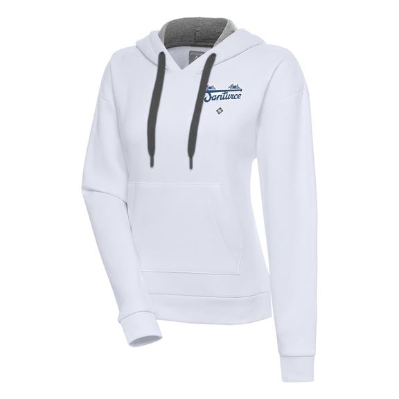 Women's Antigua White Santurce Cangrejeros Victory Pullover Hoodie