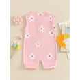 thumbnail image 4 of Suealasg Infant Baby Girls Jumpsuit Sleeveless Crew Neck Floral Print Romper Bodysuits Newborn Summer One Piece Clothes, 4 of 7