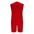 thumbnail image 3 of USNSM Men's Sleeveless UPF 50+ Round Neck Shirts Quick Dry Workout Tank Top Elastic Waistband Sports Shorts Running Gym Tank Suit Red XL, 3 of 6
