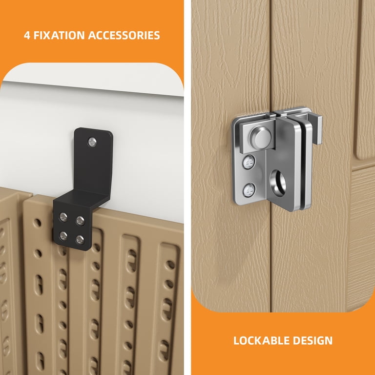 Uforic Outdoor Storage Shed, Vertical Lockable Tool Storage Resin
