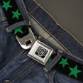 thumbnail image 2 of Buckle-Down Belt, Seatbelt Buckle Belt, Stars Scattered Black Green, 30 to 44 Inches, 2 of 9