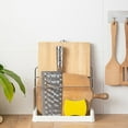 thumbnail image 6 of Qiangzon Adjustable Cutting Board Storage Rack, Stainless Steel Kitchen Organizer for Chopping Boards, Lids, Plates, and Pans, with Drainage for Countertop Cleanliness, Shelf for Small Spaces, 6 of 7