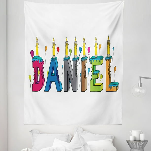 Daniel Tapestry Grooving Cheerful Male Name With Happy Occasion Birthday Theme Bite Marked Cake Fabric Wall Hanging Decor For Bedroom Living Room Dorm 5 Sizes Multicolor By Ambesonne Com - Room Decor Theme Names Daniel Tapestry Grooving Cheerful Male Name With Happy Occasion Birthday Theme Bite Marked Cake Fabric Wall Hanging Decor For Bedroom Living Room Dorm 5 Sizes Multicolor By Ambesonne Com - Room Decor Theme Names