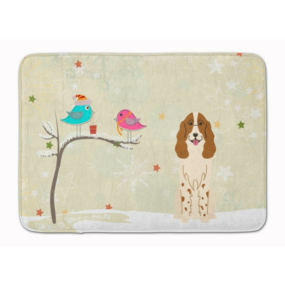 Christmas Presents between Friends Russian Spaniel Machine Washable Memory Foam Mat