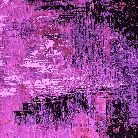 Ahgly Company Indoor Square Oriental Pink Industrial Area Rugs, 5' Square