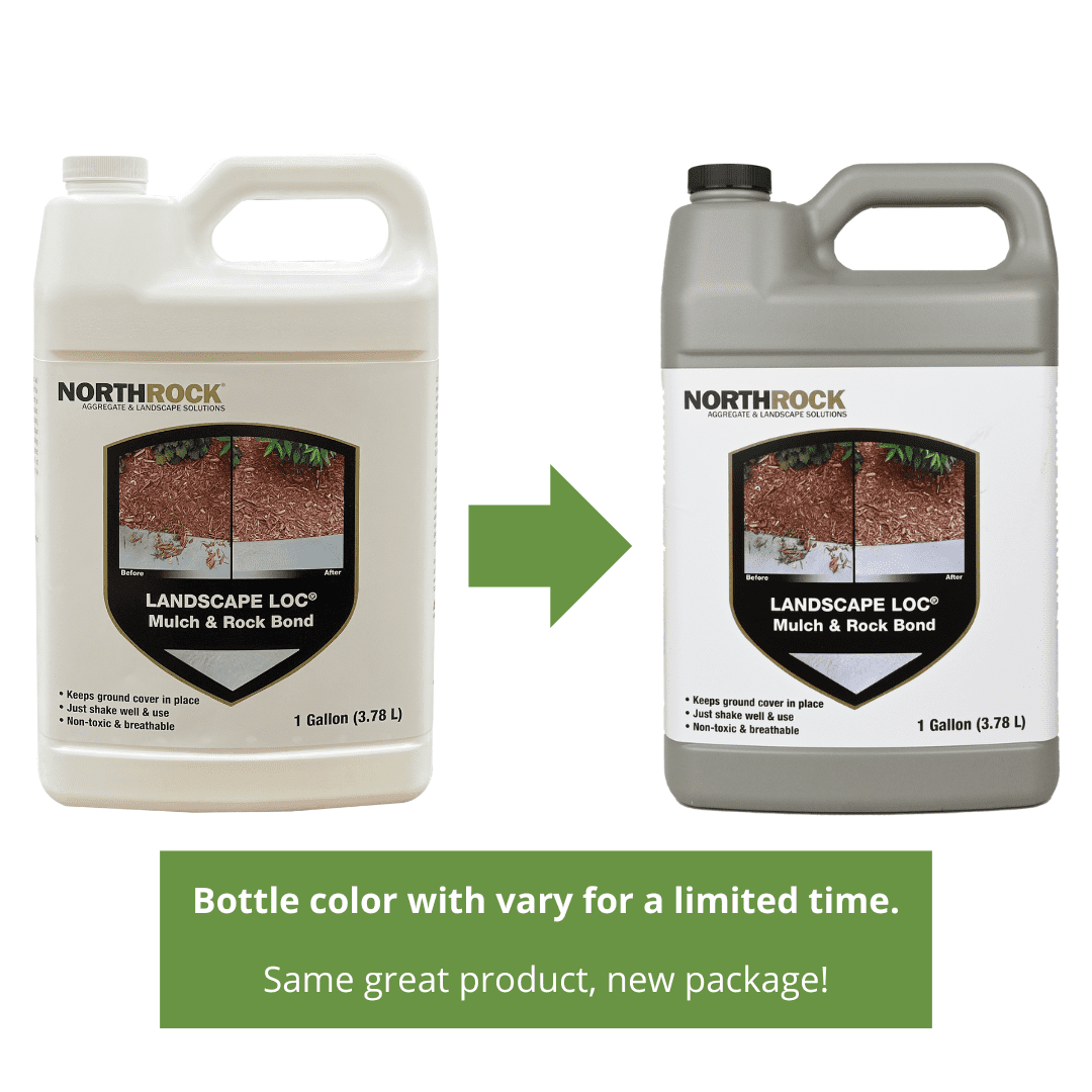 Landscape Loc Mulch and Rock Bond, 1 Gallon with Binds Mulch, Rock, Bark, Gravel, Dries Clear